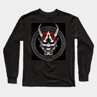 Demon Mask Samurai Japan Long Sleeve T-Shirt